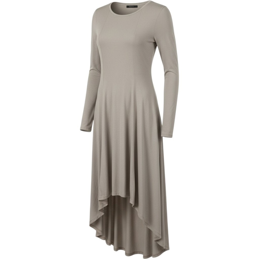 BCBGMAXAZRIA Taryn Dress Womens Small Moss Green Excellent High-Low Ribbed Knit